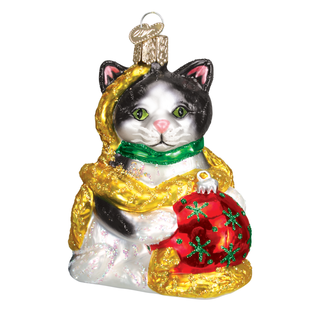 Old World Christmas Holiday Kitten Ornament Winterwood Gift
